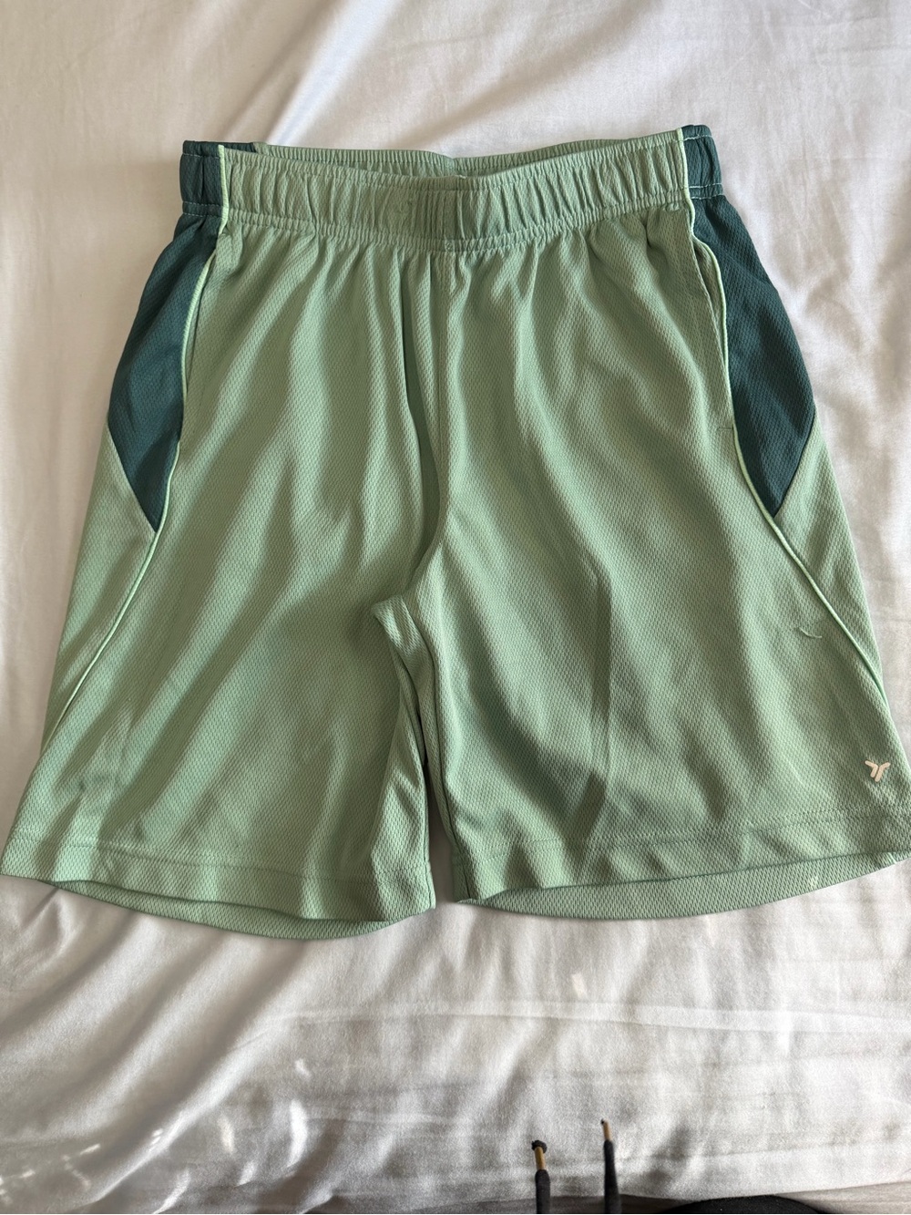 Old Navy Mint Green Athletic Shorts with Dark Teal Panels